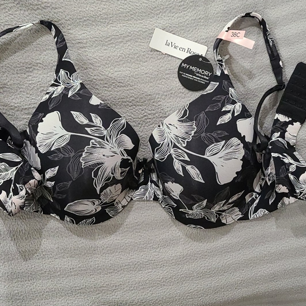 La vie en rose floral bra back closure memory foam
